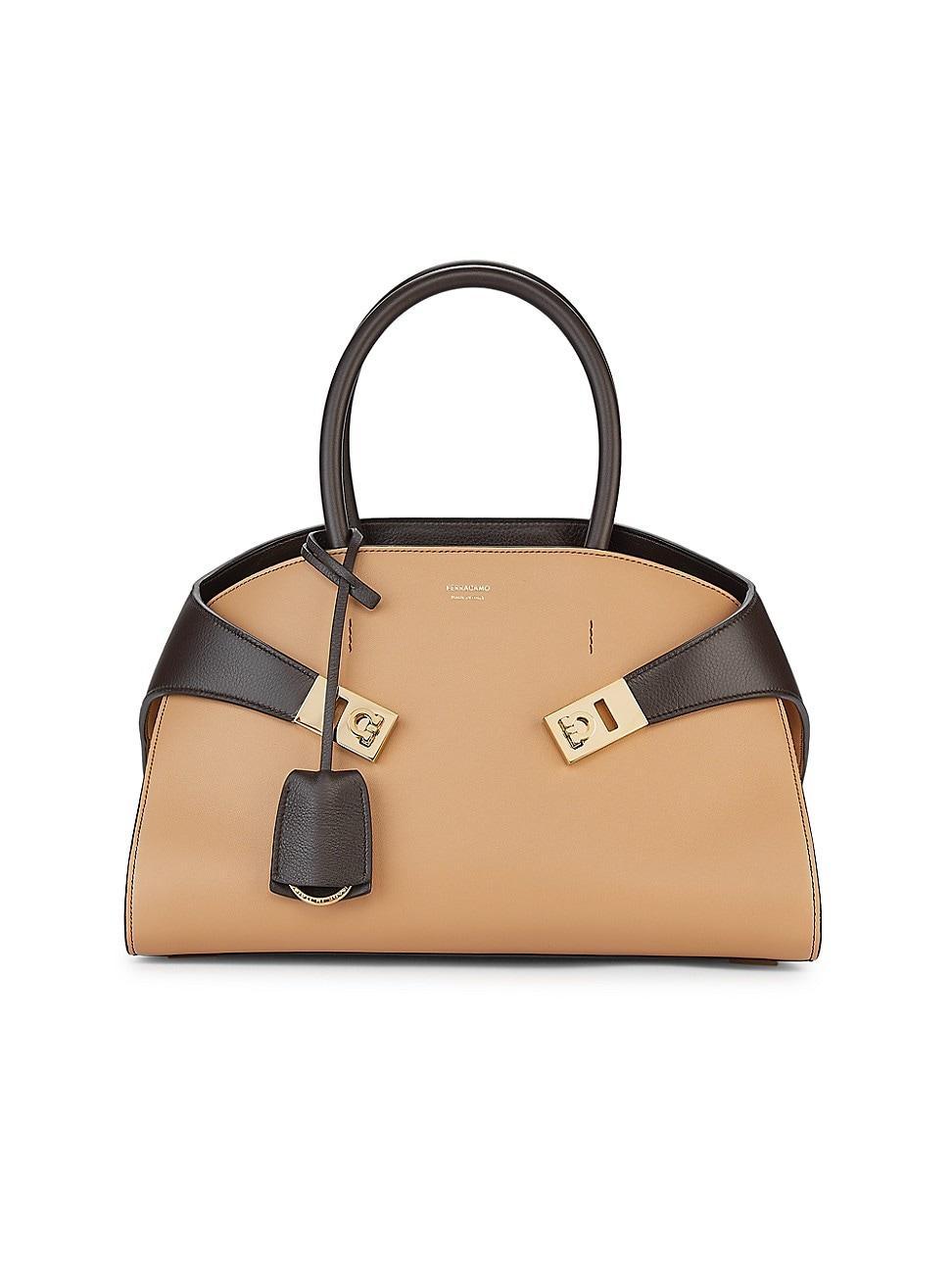 Hug Colorblock Leather Top-Handle Bag Product Image