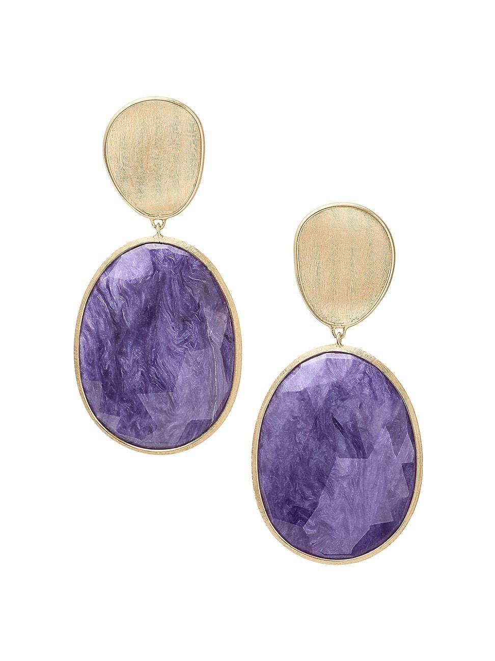 Womens Lunaria Color 18K Yellow Gold & Charoite Drop Earrings Product Image