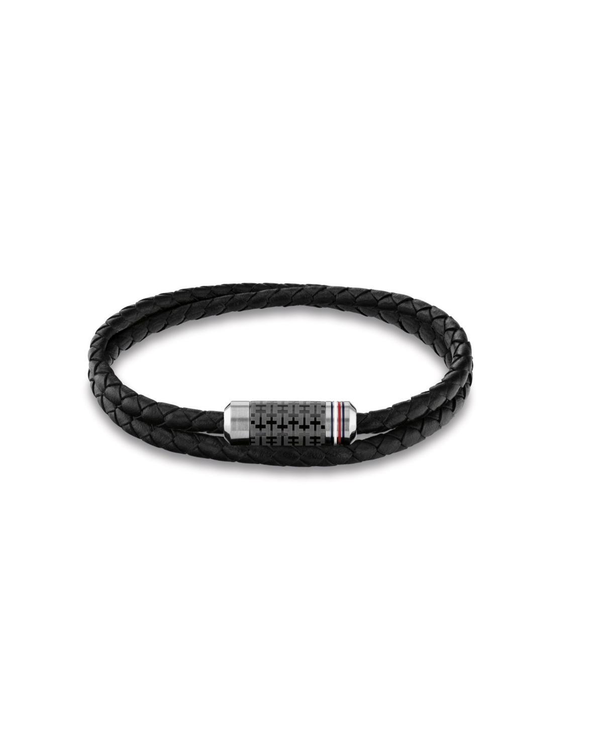 Tommy Hilfiger Mens Leather Braided Bracelet Product Image