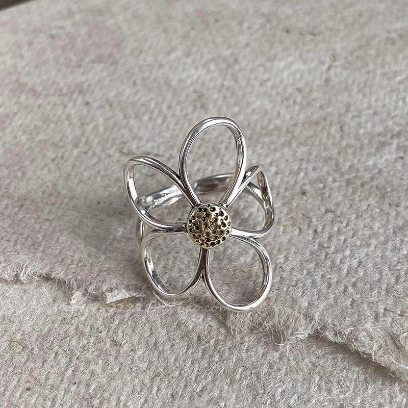 Floral Alloy Open Ring Product Image