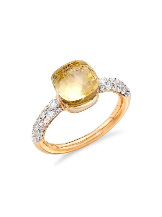 Womens Nudo Petit White Topaz, Diamond, 18K White Gold, & 18K Rose Gold Ring Product Image