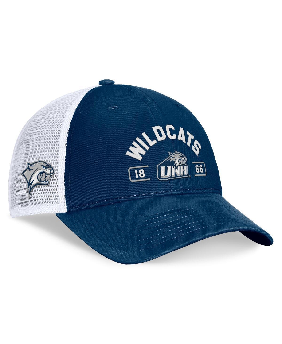 Top of the World Mens Navy New Hampshire Wildcats Free Kick Trucker Adjustable Hat - Navy, White Product Image