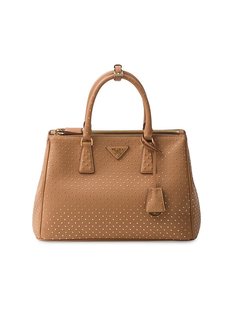 Womens Large Galleria Studded Leather Bag Product Image