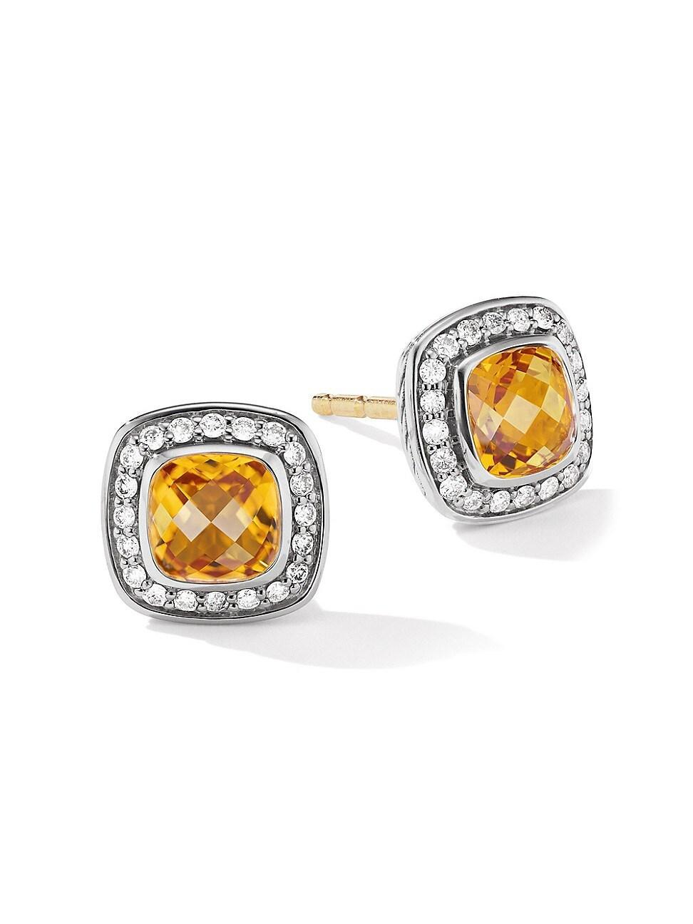 Womens Petite Albion Stud Earrings With Gemstone & Pav Diamonds Product Image