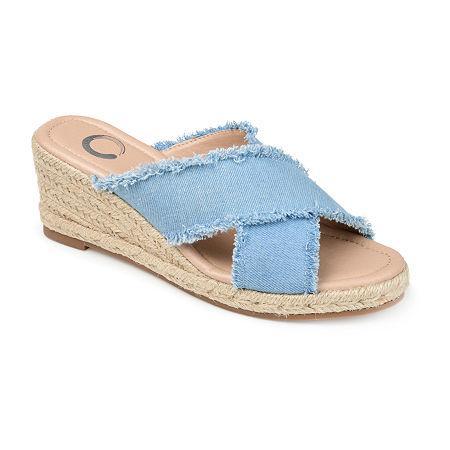 Journee Collection Shanni Womens Wedge Sandals Grey Product Image