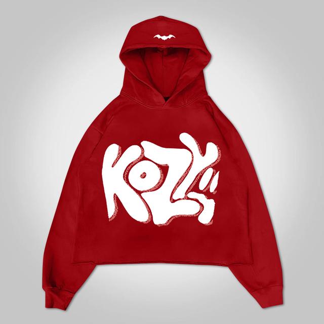 Puff Print Hip Hop Street Graphic Pullover Hoodie Product Image