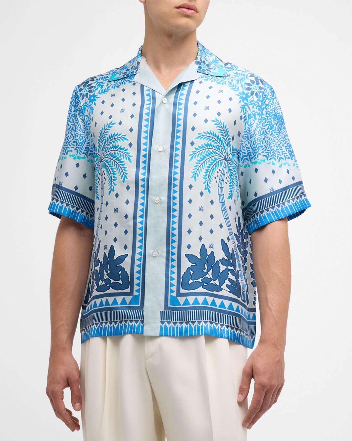 AMIRI Palm Tree Silk Bowling Shirt Product Image