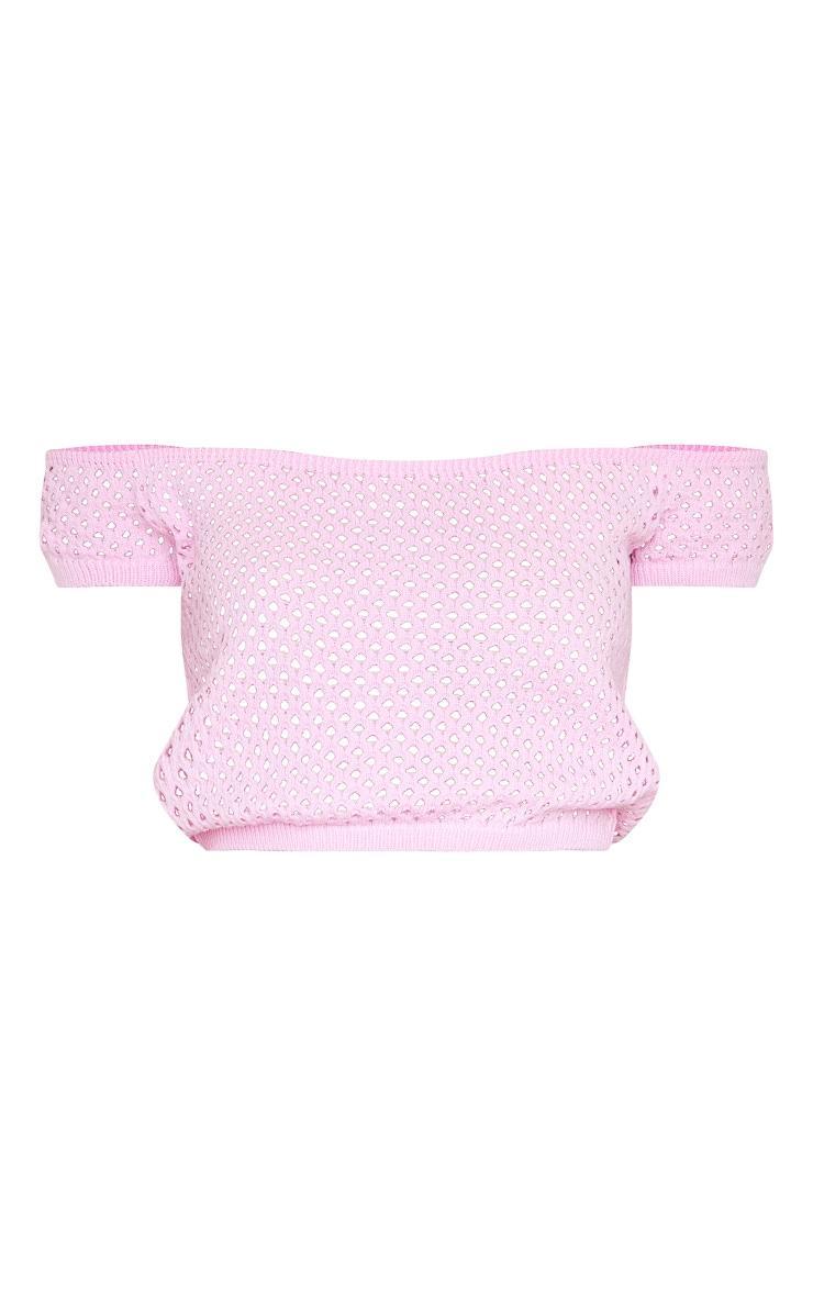 Bubblegum Pink Open Soft Knit Off The Shoulder Top Product Image