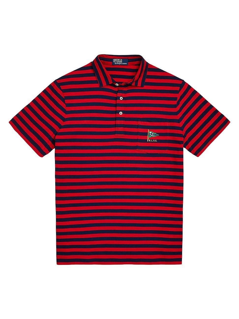 Mens Lisle Striped Cotton Polo Shirt Product Image