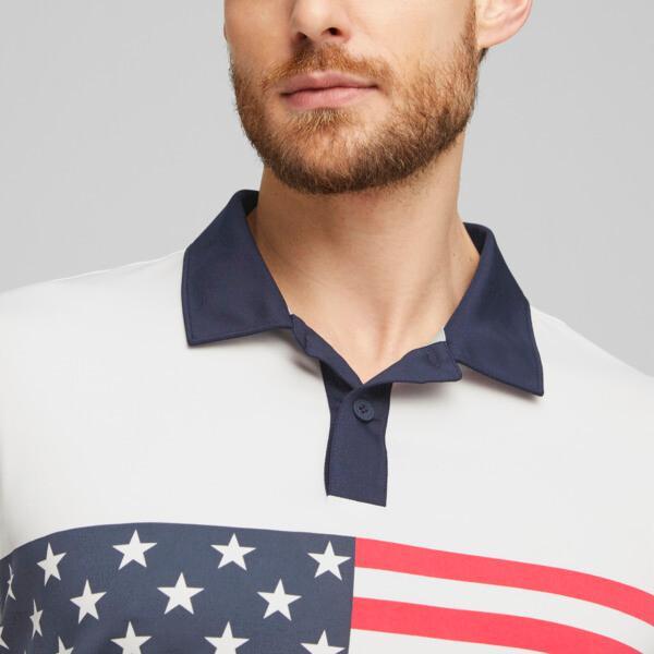 PUMA x VOLITION Flag Stripe Men's Golf Polo Shirt in Dark Blue Product Image