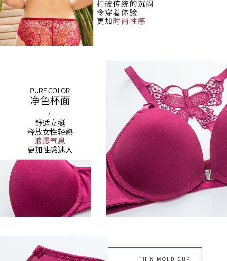 Butterfly Back Bra / Lace Panel Panty / Set Product Image