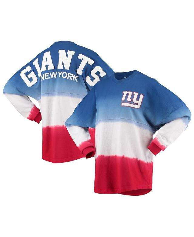 Womens Fanatics Branded Royal/Red New York Giants Ombre Long Sleeve T-Shirt Product Image