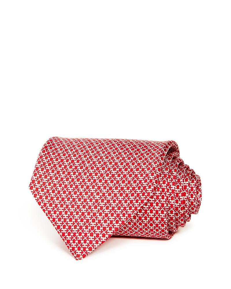 FERRAGAMO Gancini Pattern Silk Tie Product Image