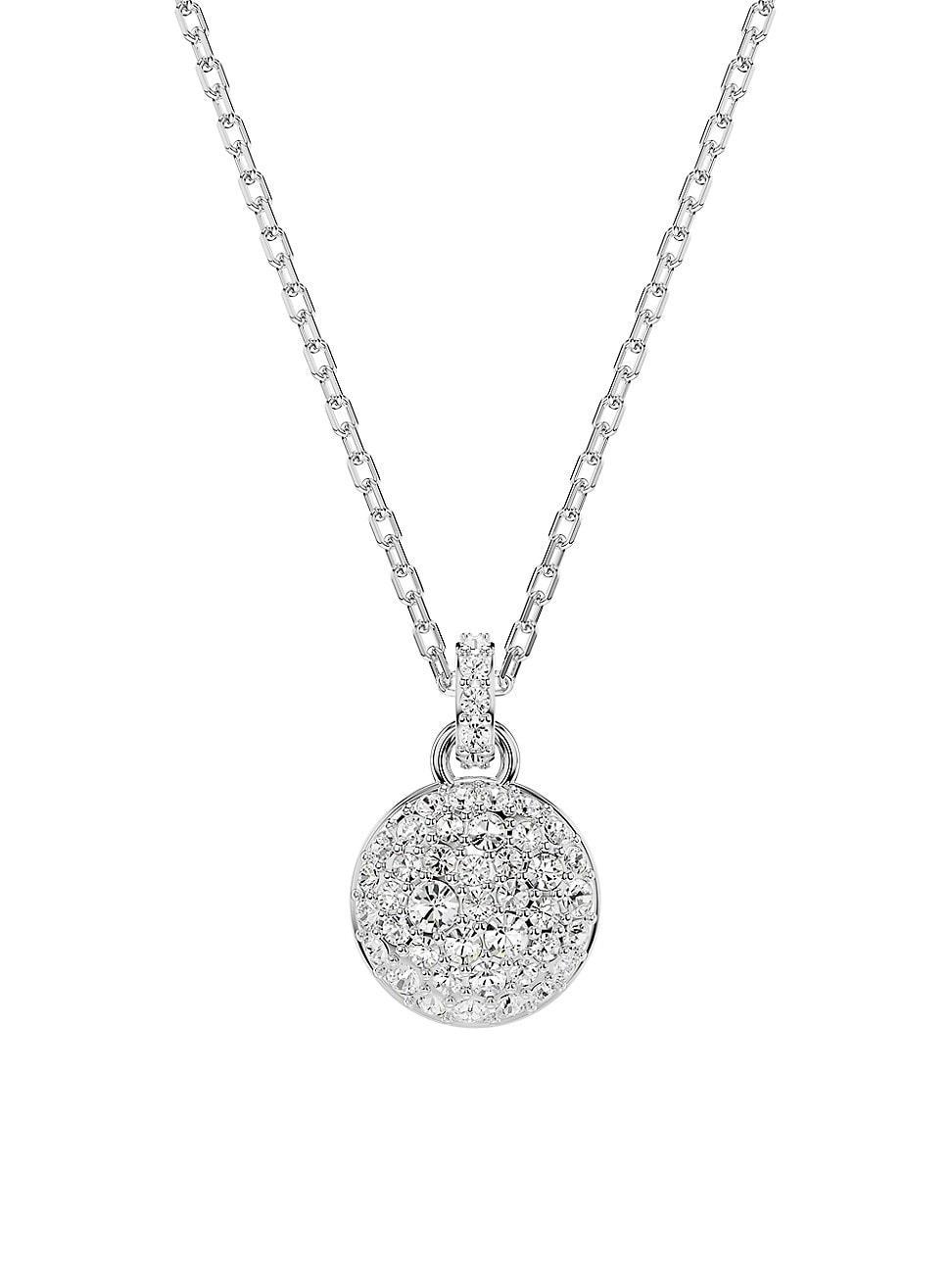 Womens Meteora Rhodium-Plated & Crystal Necklace Product Image