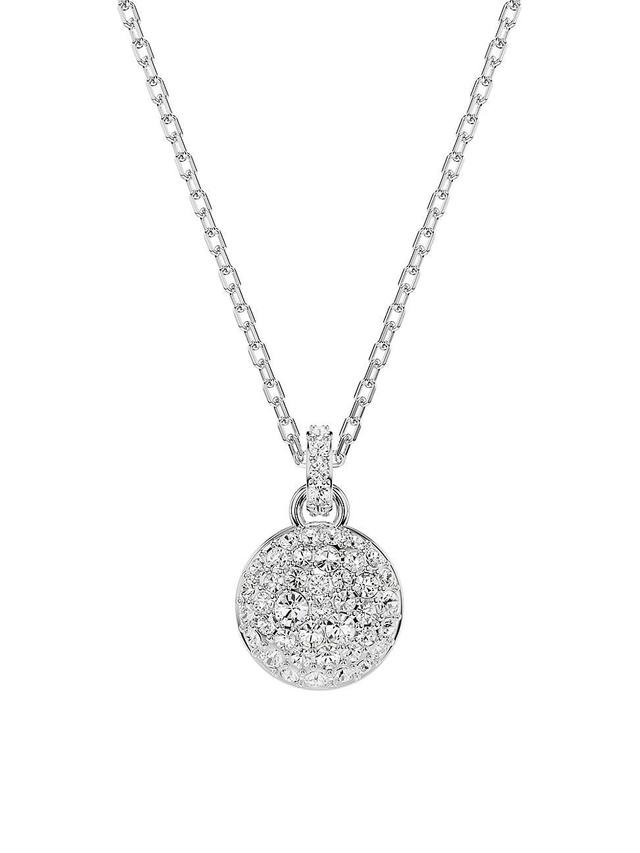 Womens Meteora Rhodium-Plated & Crystal Necklace Product Image