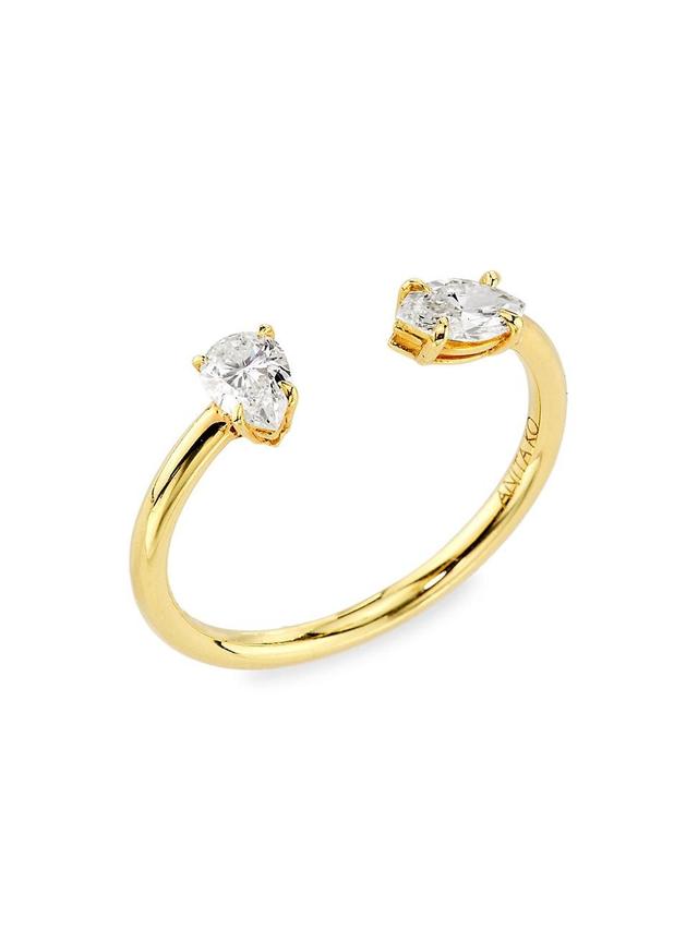 Womens 18K Yellow Gold & 0.44 TCW Diamond Cuff Ring Product Image