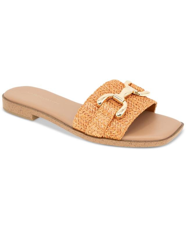 BCBGeneration Womens Lorma Raffia Slide Flat Sandals Product Image