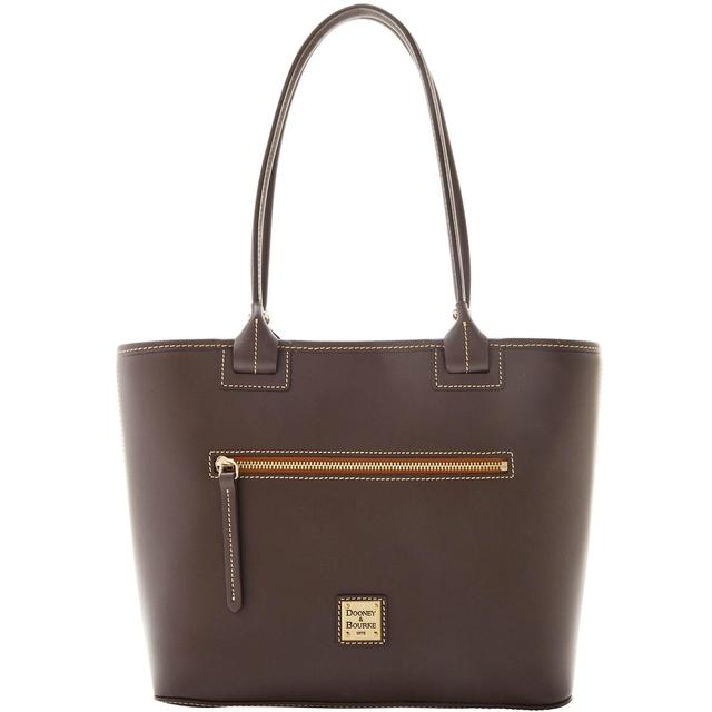 Dooney & Bourke Womens Quincey Zip Leather Tote Shopping Bag in Brown Tmoro Product Image