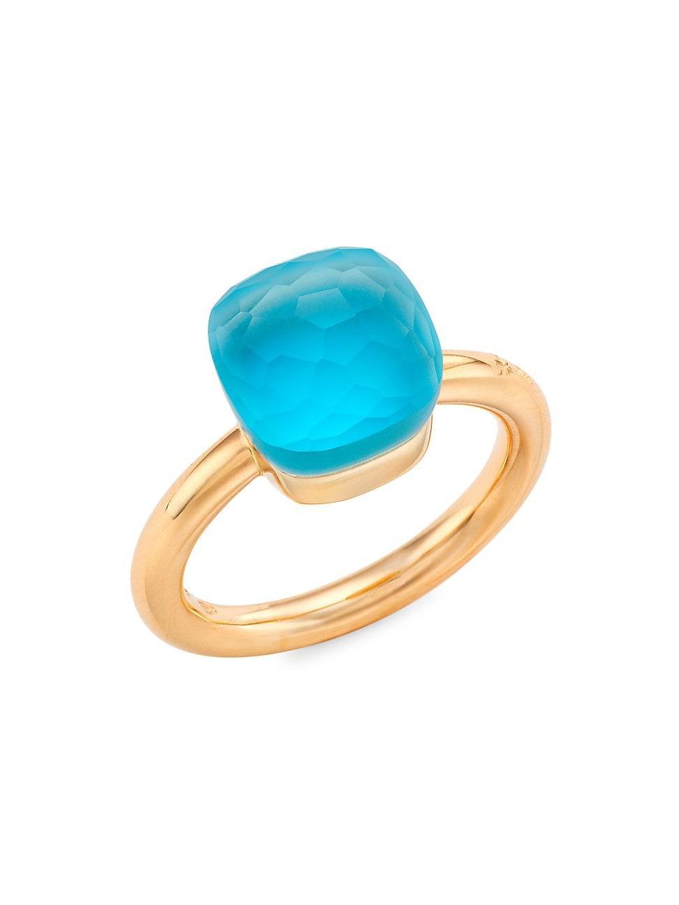 Womens Nudo Gel Classic Sky Blue Topaz, Turquoise, Mother-Of-Pearl 18K Rose Gold & 18K White Gold Ring Product Image