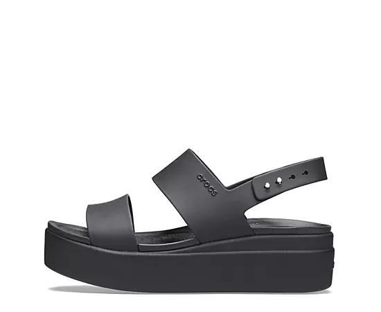 Crocs Brooklyn Womens Wedge Sandals Black Brown Product Image