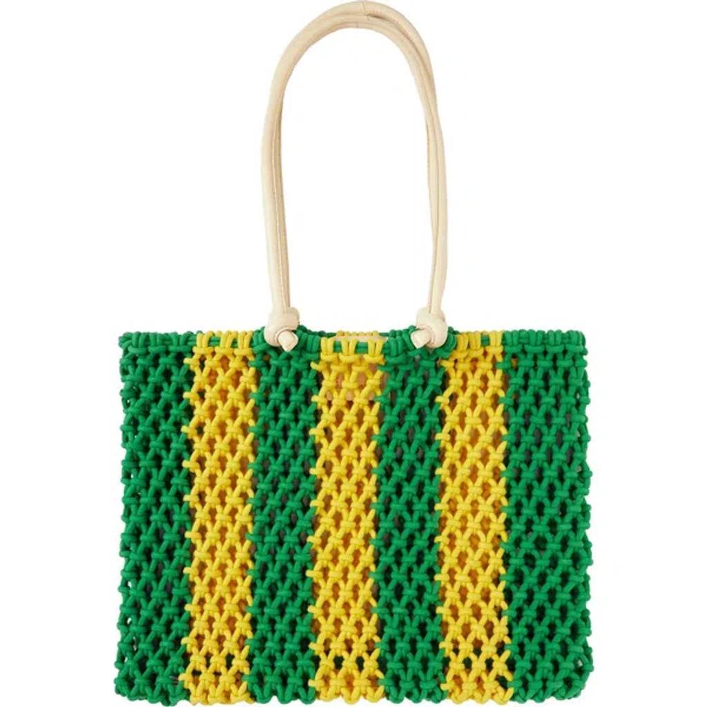 . Sandy Woven Market Tote In Green Product Image