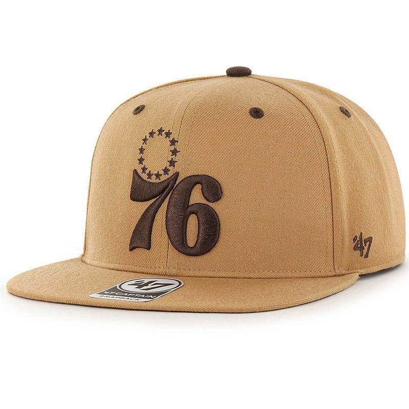 Mens 47 Tan Philadelphia 76ers Toffee Captain Snapback Hat Product Image