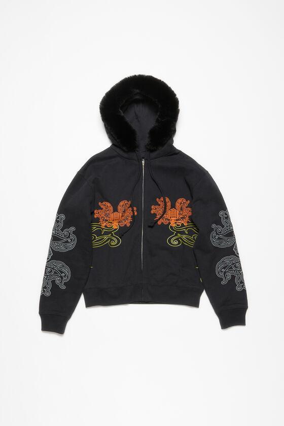 Printed hooded zip sweater Product Image