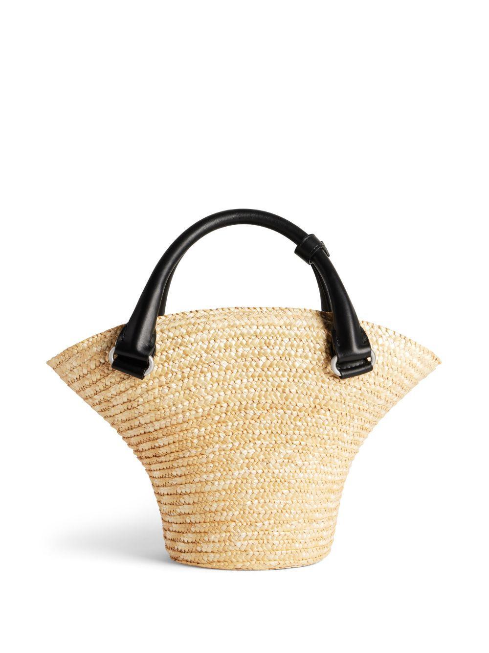 BALENCIAGA Medium Braided-raffia Tote Bag In Natural Product Image