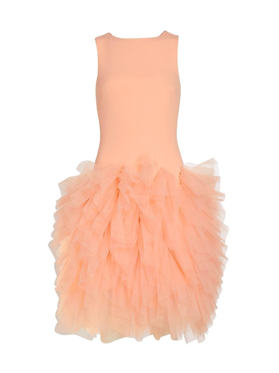 Womens Drop-Waist Tulle Minidress Product Image