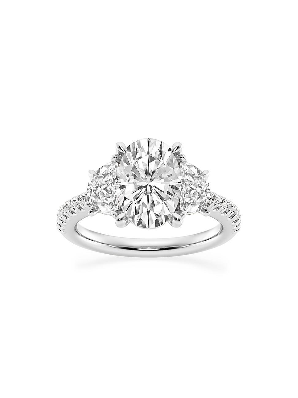 Womens 14K White Gold & Oval Lab-Grown Diamond Ring/2.75-7.00 TCW Product Image