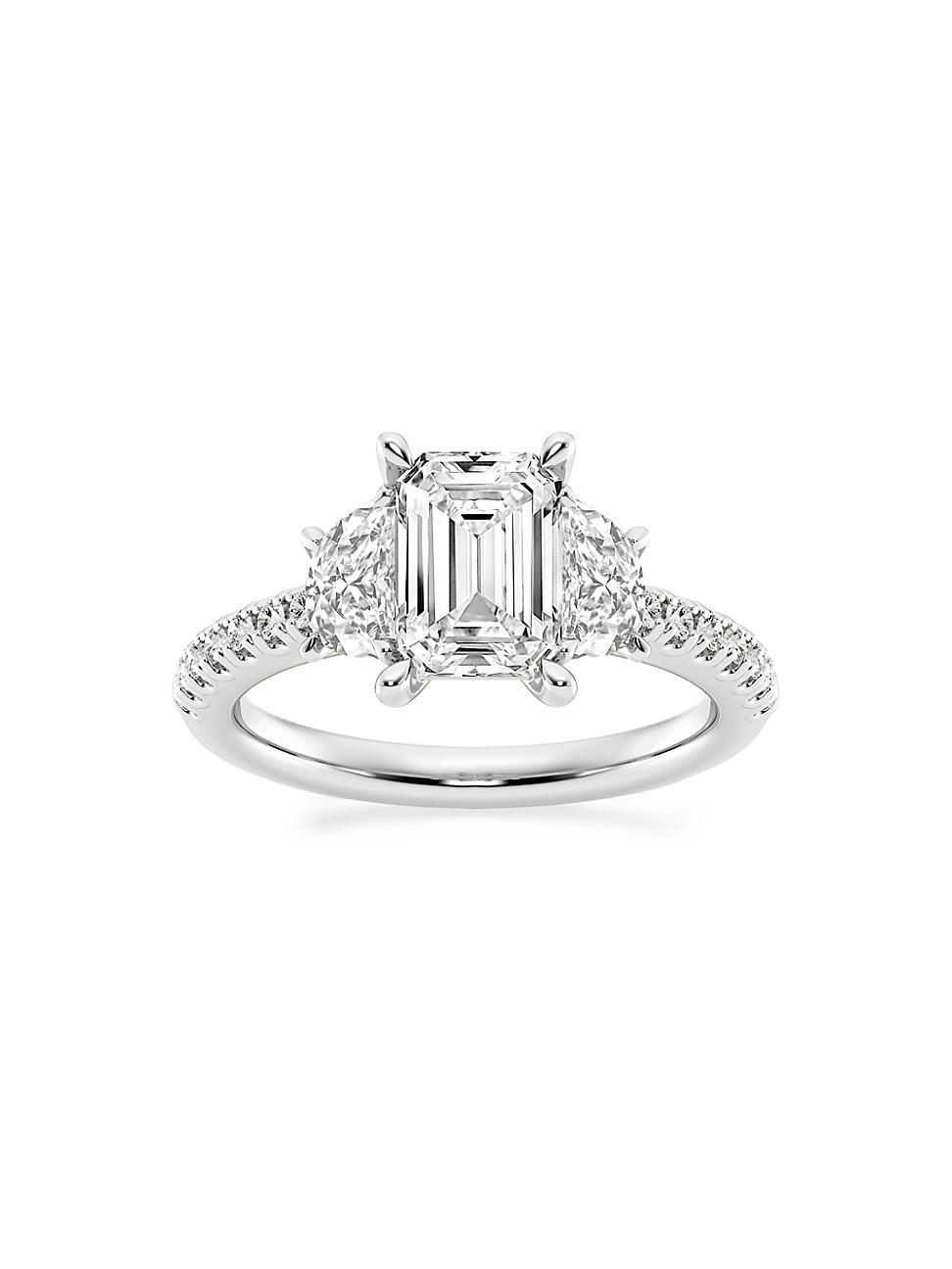 Womens 14K White Gold & Emerald-Cut Lab-Grown Diamond Ring/2.75-7.00 TCW Product Image