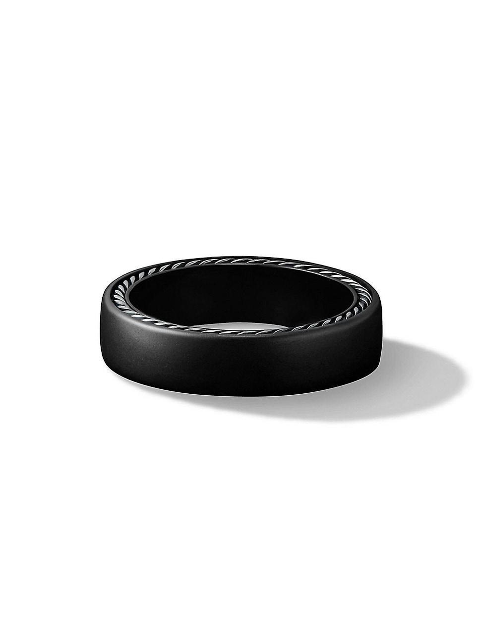 Mens Streamline Band Ring with Black Titanium Product Image