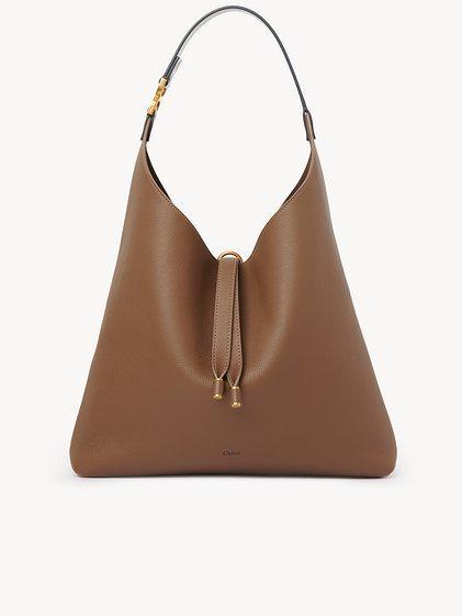 Marcie hobo bag in grained leather Product Image