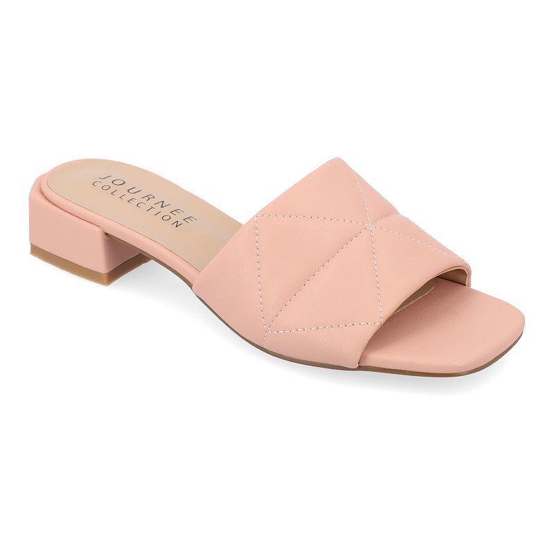 Journee Collection Elidia Womens Block Heel Sandals Pink Product Image