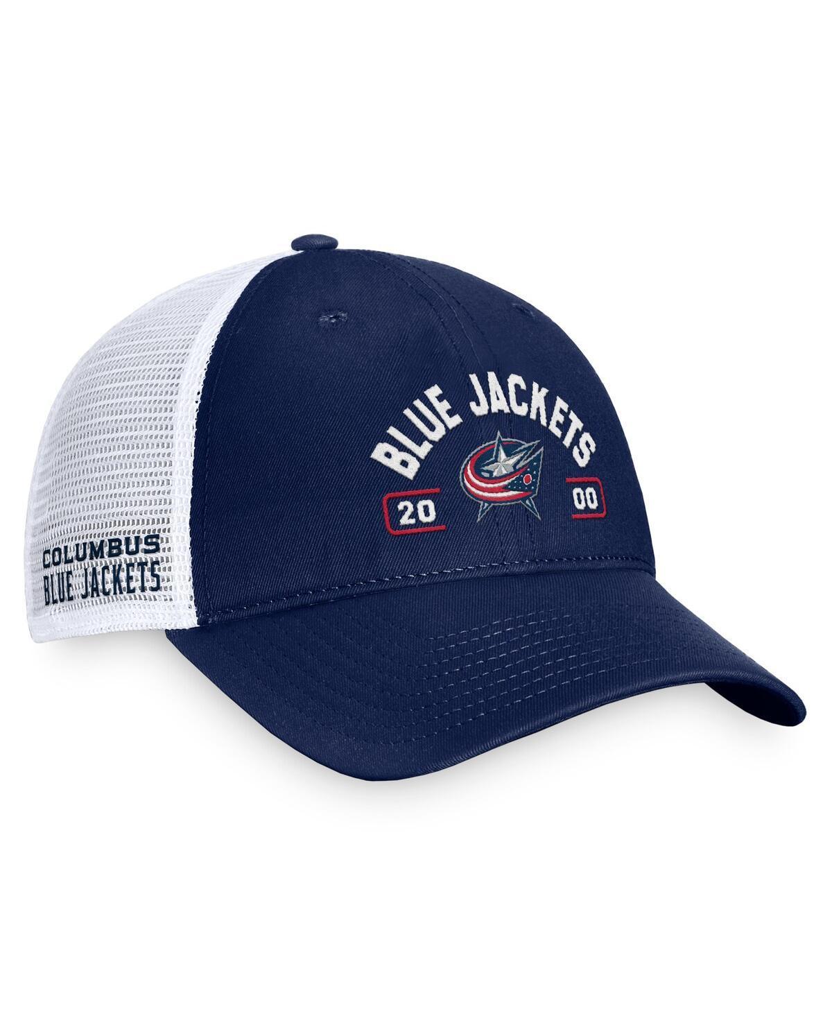 Mens Fanatics /White Columbus Blue Jackets Free Kick Trucker Adjustable Hat Product Image