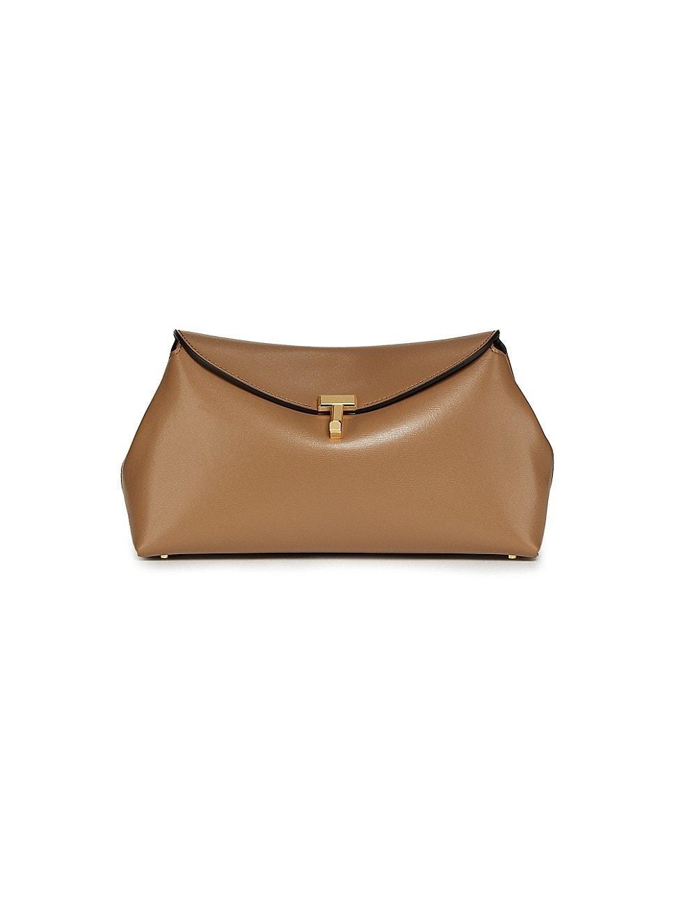 Womens T-Lock Convertible Leather Clutch Product Image