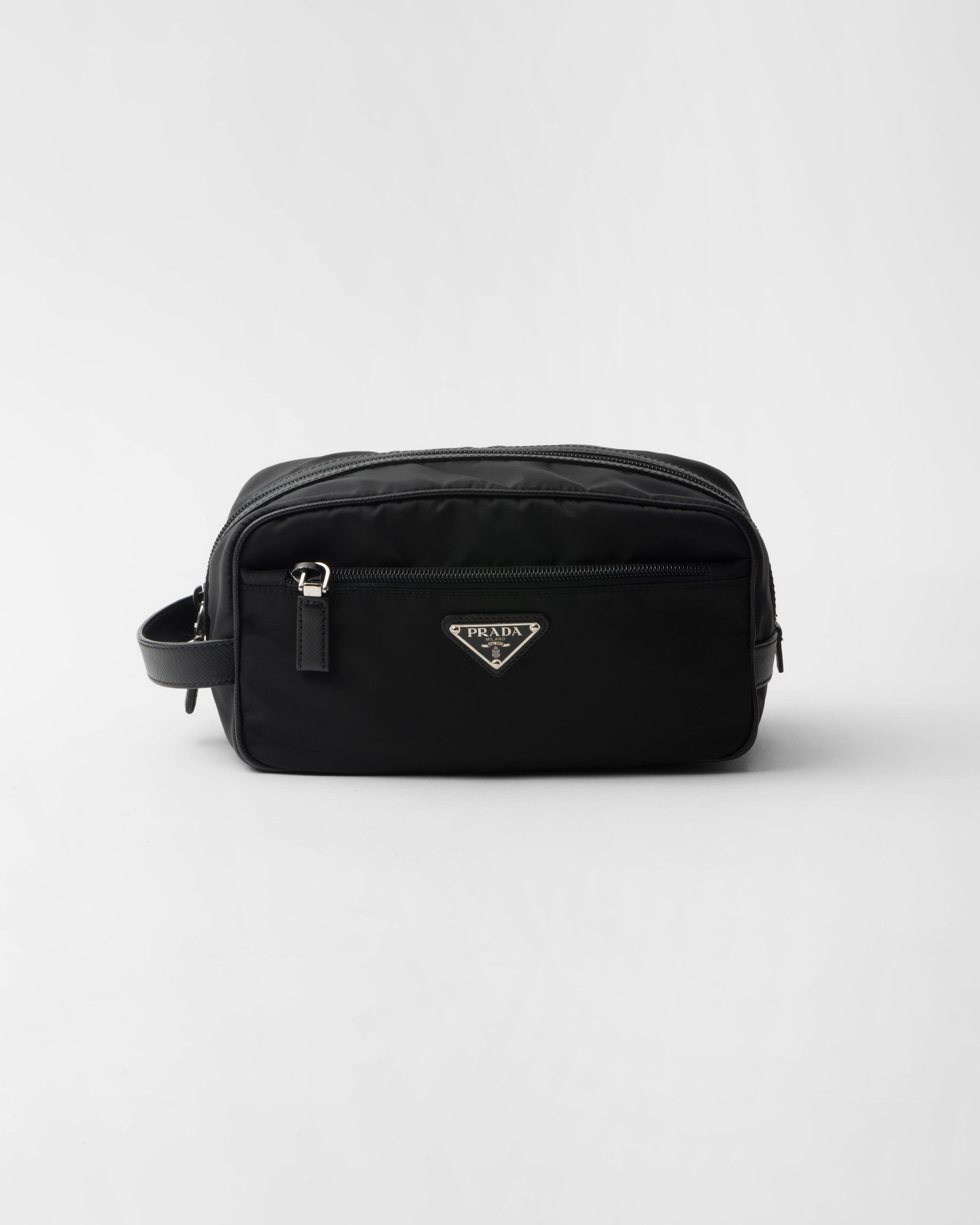 Re-Nylon and Saffiano leather travel pouch Product Image