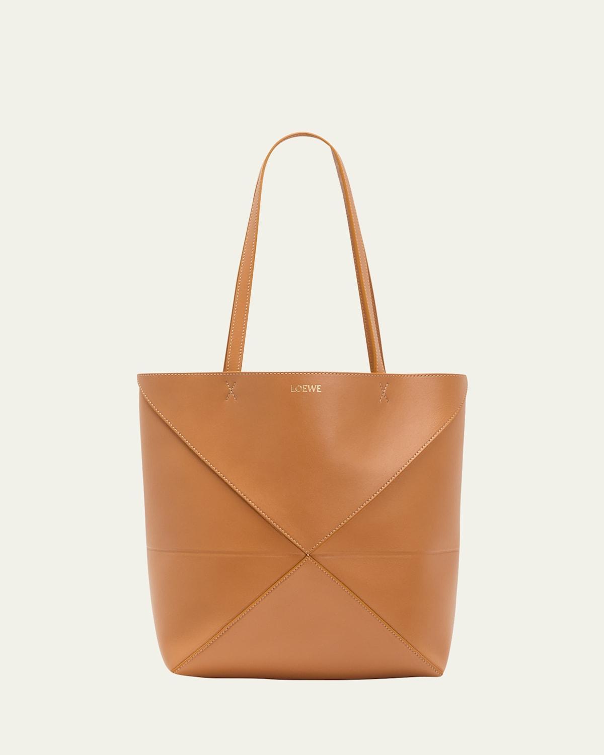 Womens Puzzle Shiny Leather Tote Product Image