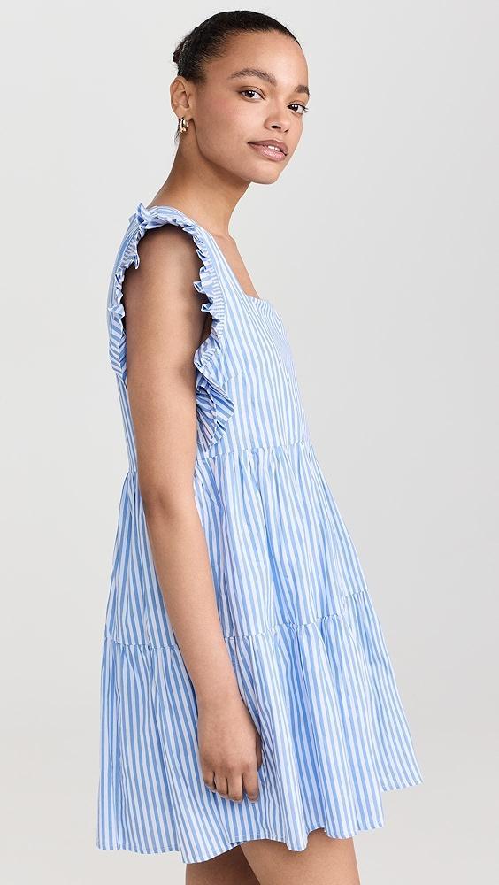 English Factory Stripe Square Neckline Mini Dress | Shopbop Product Image