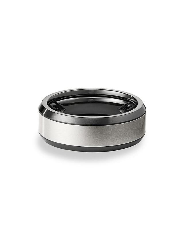 David Yurman Mens Black & Gray Titanium 8.5mm Beveled Band Product Image