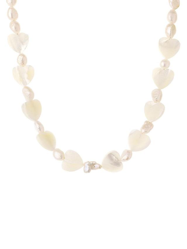 Womens Tender Loving 18K Gold-Plated, Mother-Of-Pearl & Freshwater Pearl Necklace Product Image