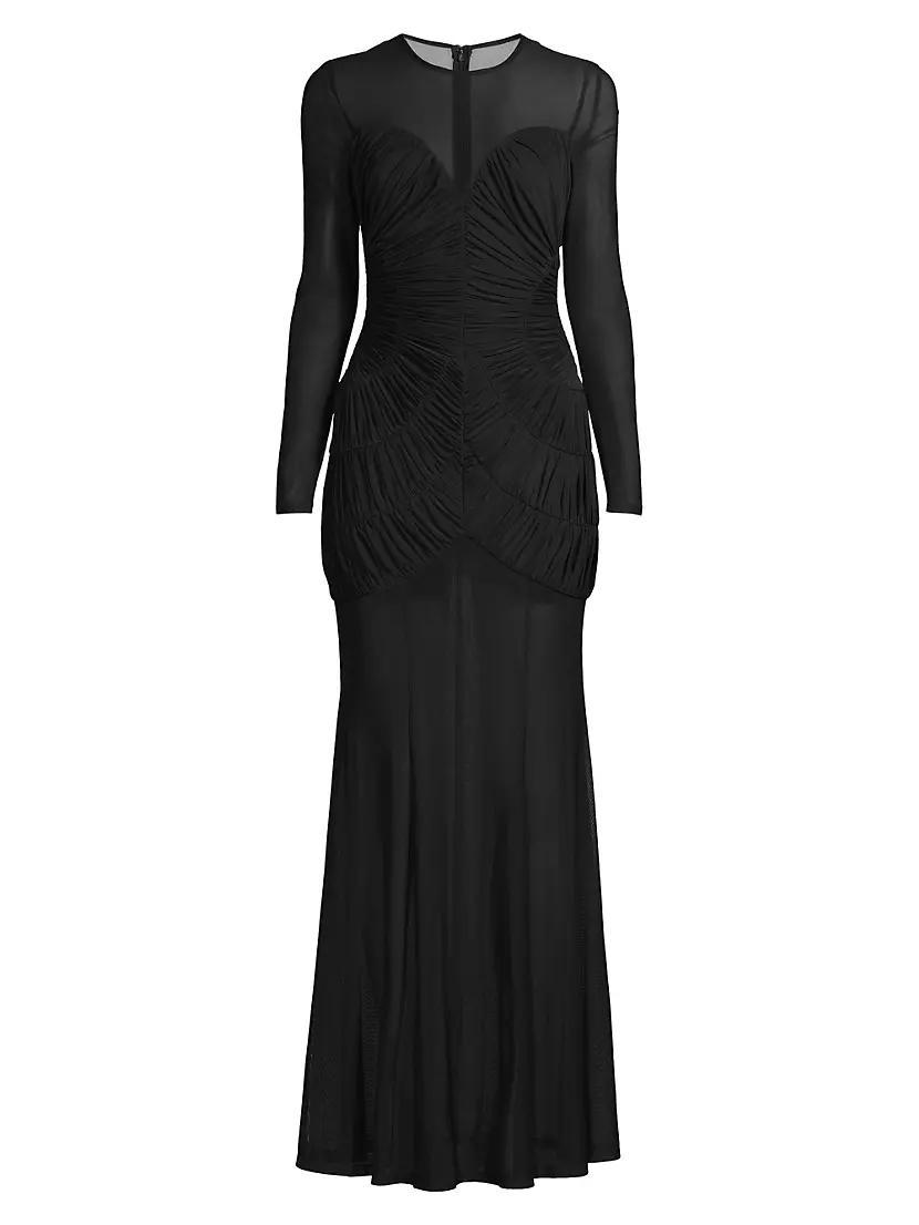 Dreamscape Talitha Sheer Ruched Gown Product Image