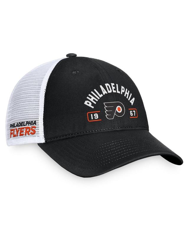 Fanatics Mens Black Philadelphia Flyers Free Kick Trucker Adjustable Hat - Black, White Product Image