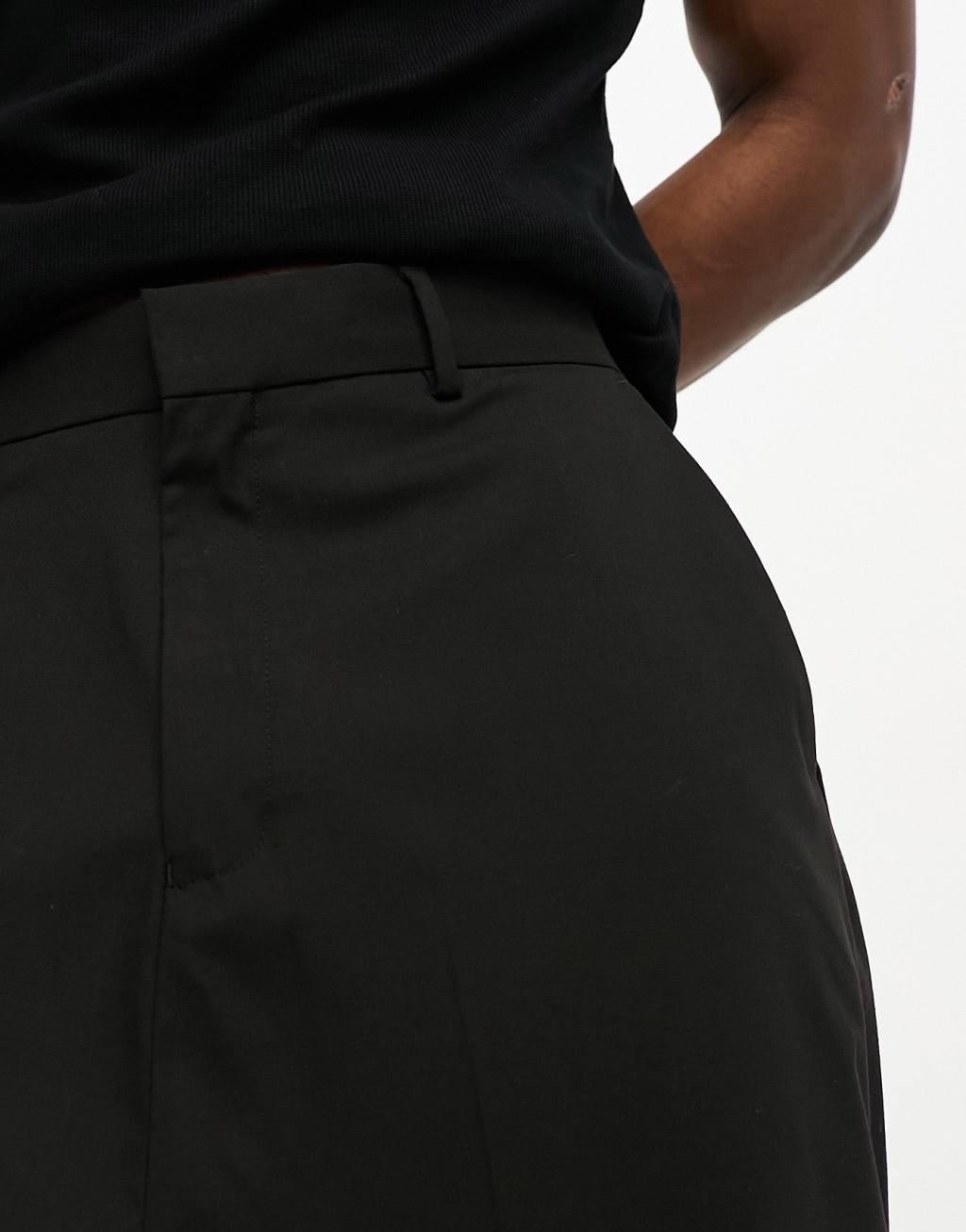 ASOS DESIGN balloon suit pants in black Product Image