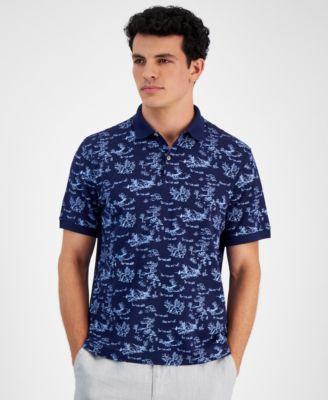 Club Room Mens Fox-Pattern Pique Polo Shirt, Created for Macys Product Image