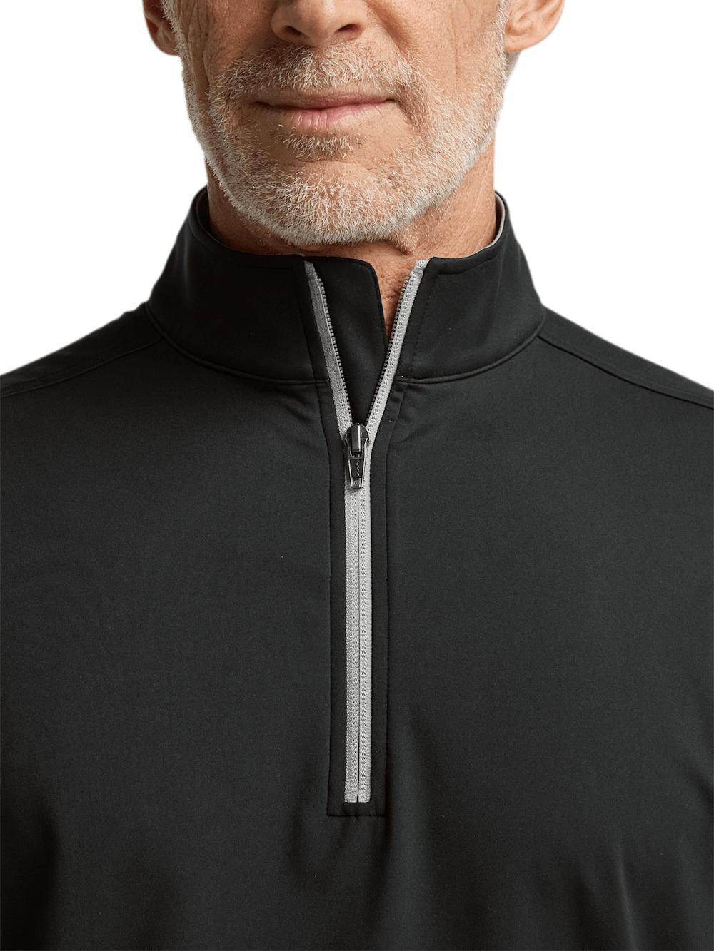 Performance Blend Quarter Zip Mock Neck - Black Product Image