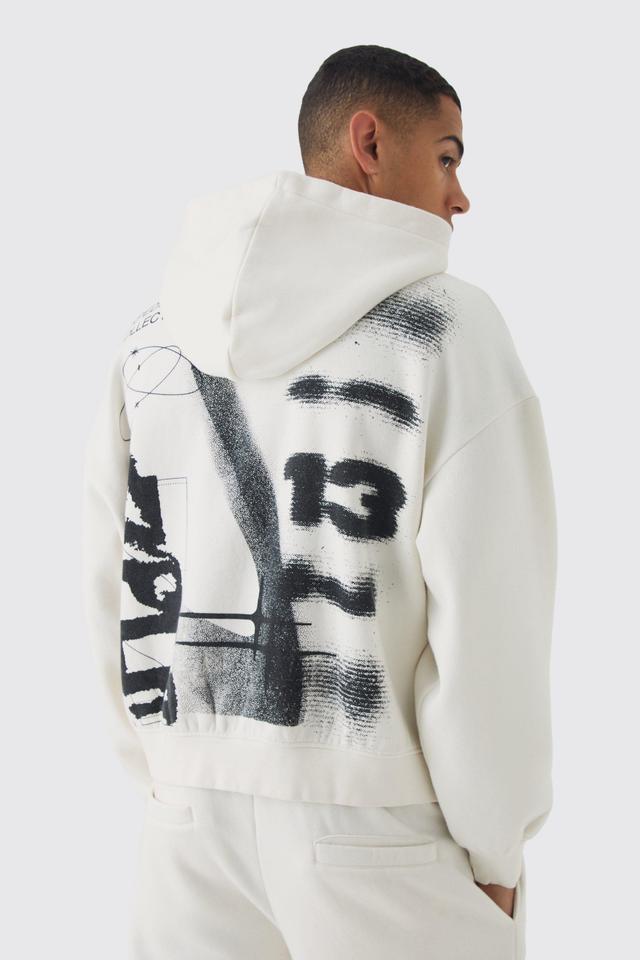 Oversized Boxy Spray Wash Expedition Zip Through Hoodie | boohooMAN USA Product Image