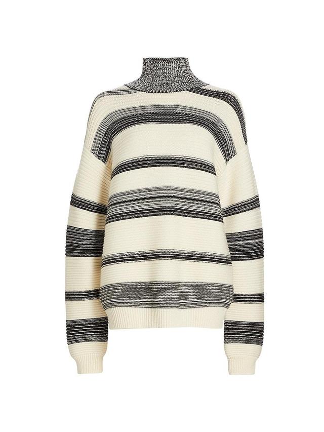 Brandon Maxwell - Georgia Wool Turtleneck Sweater - Black/whiteModa Operandi Product Image