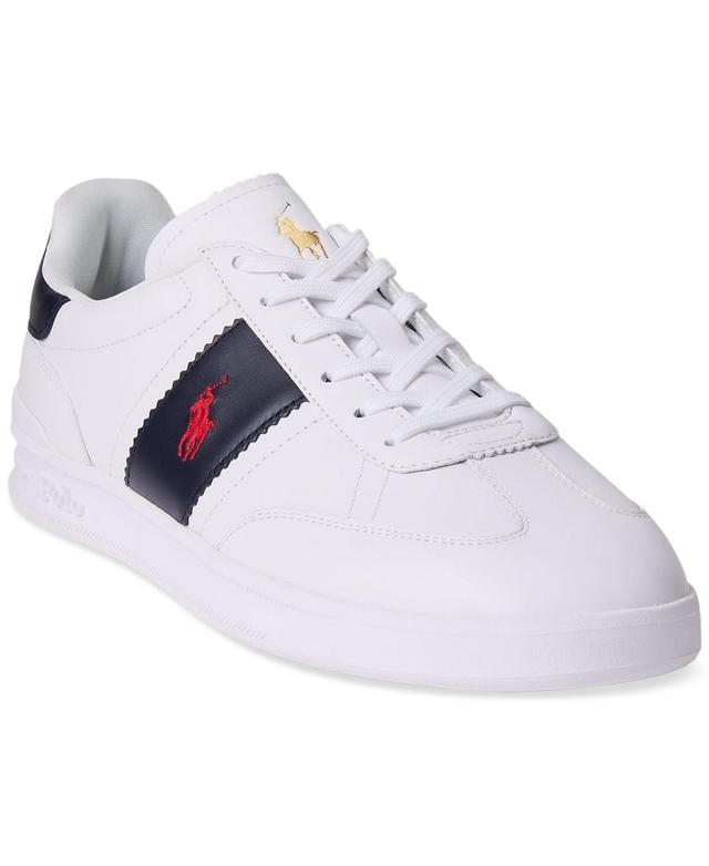 Polo Ralph Lauren Mens Heritage Aera Leather Sneaker - WHITE/NAVY Product Image