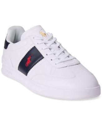 Polo Ralph Lauren Mens Heritage Aera Leather Sneaker - WHITE/NAVY Product Image